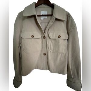 Avec Les Filles Tan Beige Oatmeal Utility Jacket, Size S